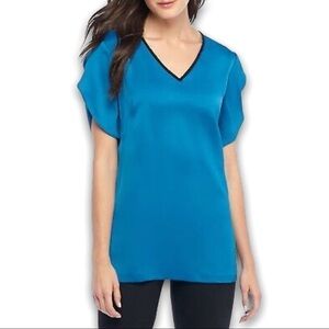 NWT The Limited Collection Mykonos Blue Top With Beaded Accent Size 2X